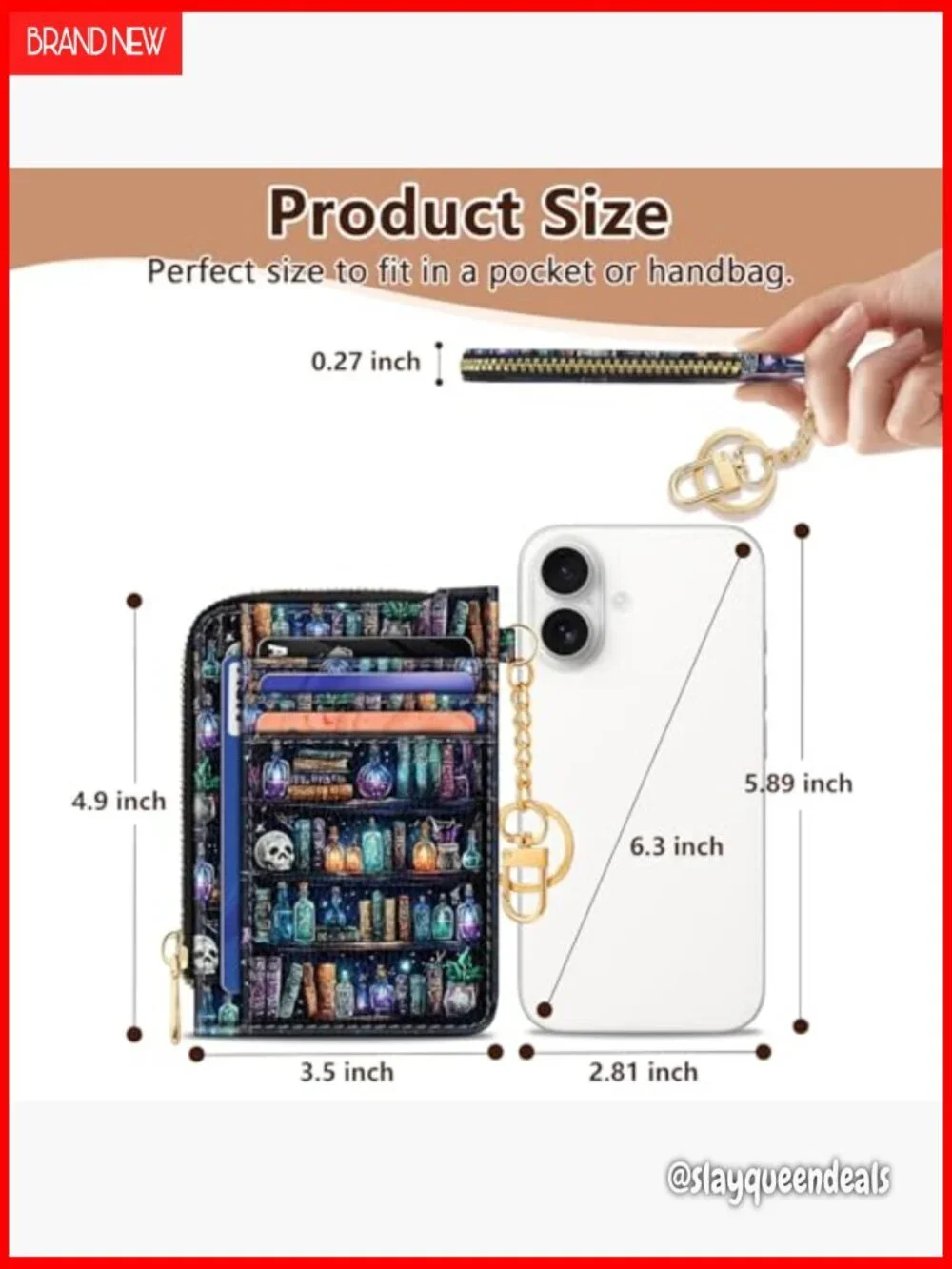 Slim RFID Blocking Wallet with Zipper Coin Purse and ID Window